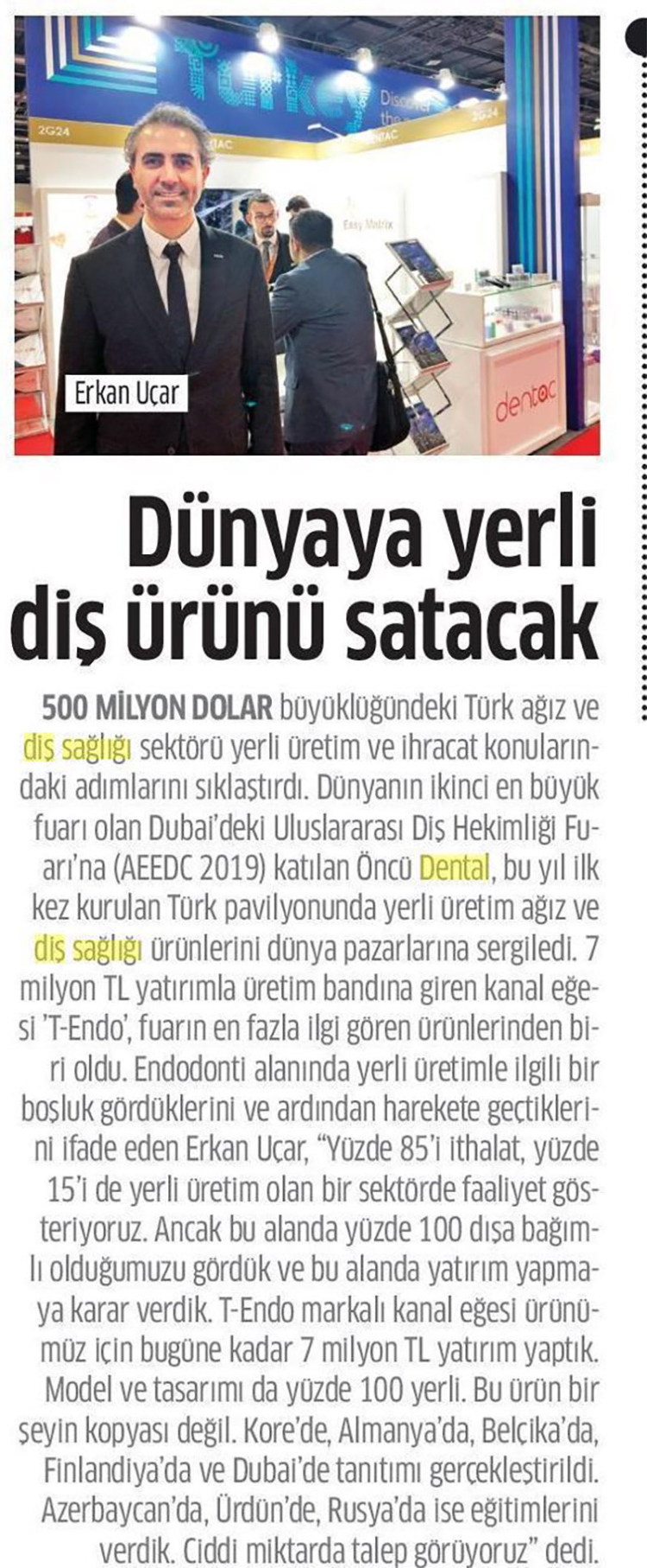 Star Gazetesi AEEDC 2019 Erkan Uçar Röportajı