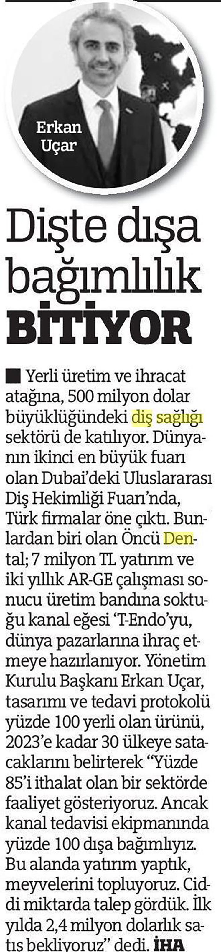 Türkiye Gazetesi AEEDC 2019 Erkan Uçar Röportajı