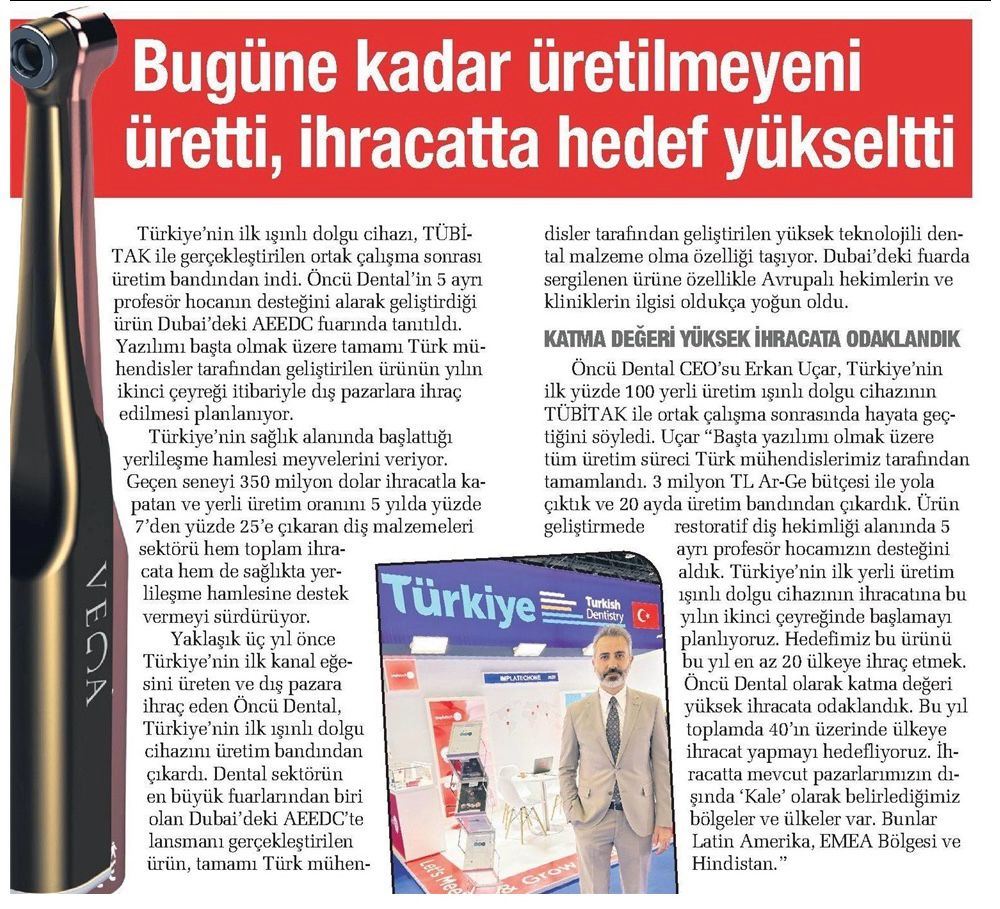 Öncü Dental, Türkiye'nin ilk yerli ışın dolgu cihazını gururla tanıttı!